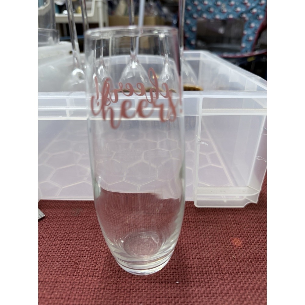 "Cheers" Cristar Champagne Clear  Glass‎ Flute Glass 9.6oz